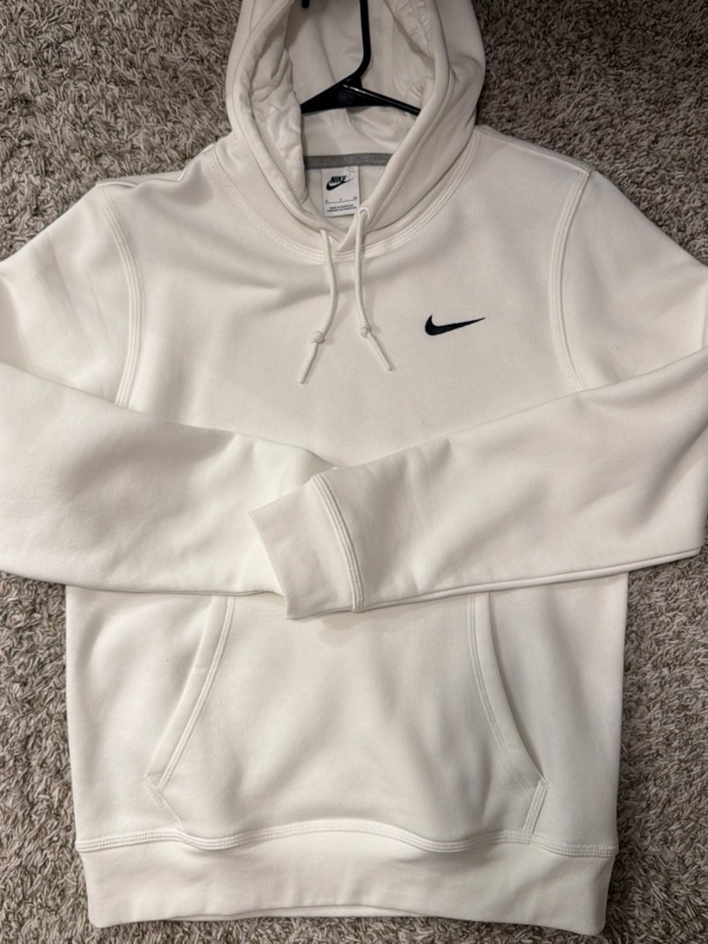 Nike Cream Pullover Hoodie with Black Swoosh